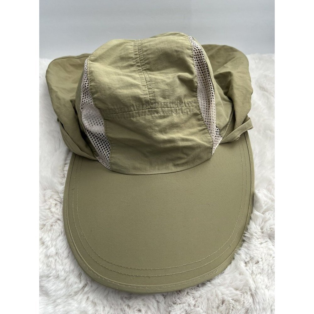 DPC DORFMAN PACIFIC Outdoor Design BEIGE Packable MESH Baseball Cap Neck Shield